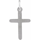 14K White Cross Pendant